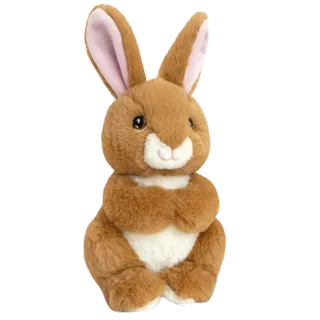 Keeleco Rabbit Mjuk Plyschleksak – 19 cm från Keel Toys i Brun, Vit – produktbild 2 av 2