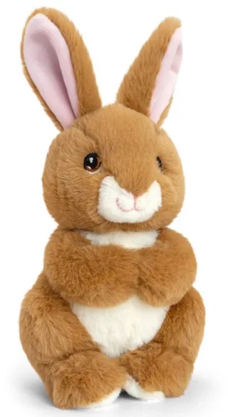 Keeleco Rabbit Mjuk Plyschleksak – 19 cm från Keel Toys i Brun, Vit – produktbild 1 av 2