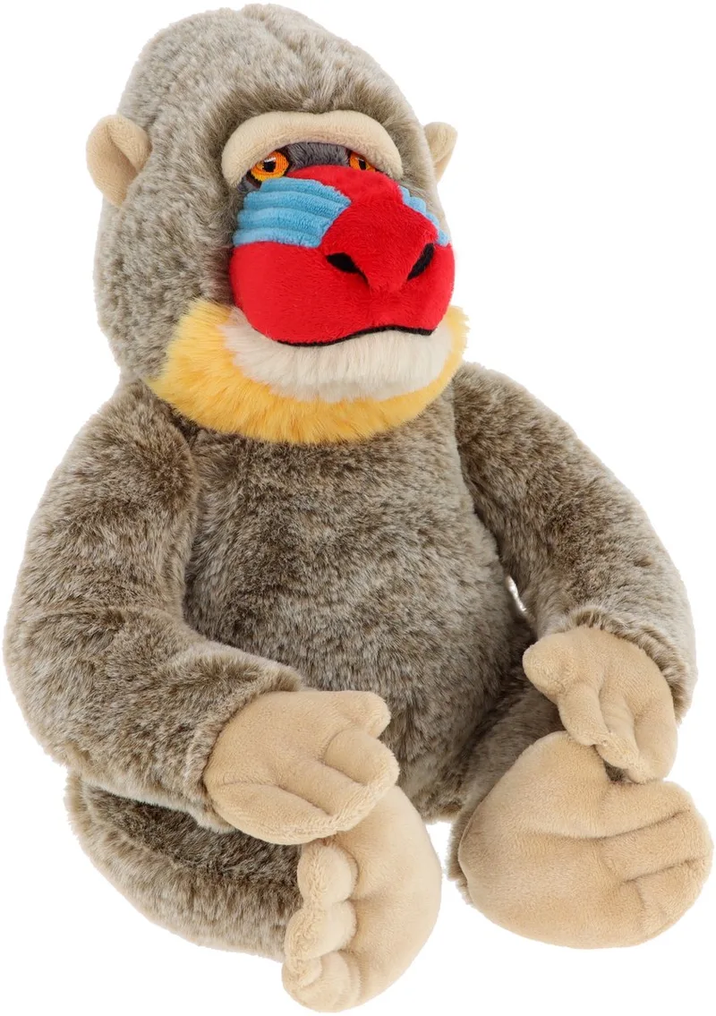 Mandril - 25 cm - Dieren knuffelbeesten van Keel Toys in Grijs – productfoto