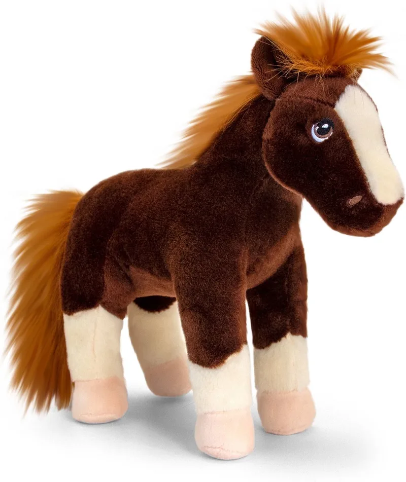 paard - 24 cm - Dieren knuffelbeesten van Keel Toys in Bruin – productfoto