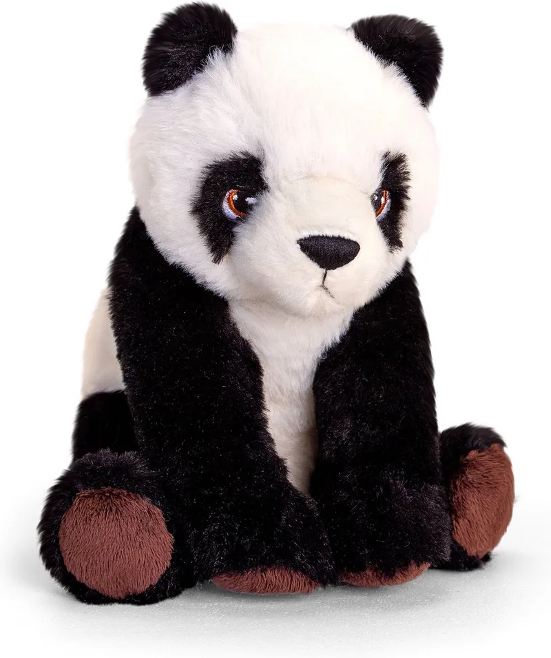 Panda - 18 cm - Dieren knuffelbeesten van Keel Toys in Zwart – productfoto