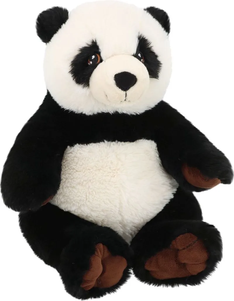 panda - 38 cm - Dieren knuffelbeesten van Keel Toys in Zwart – productfoto