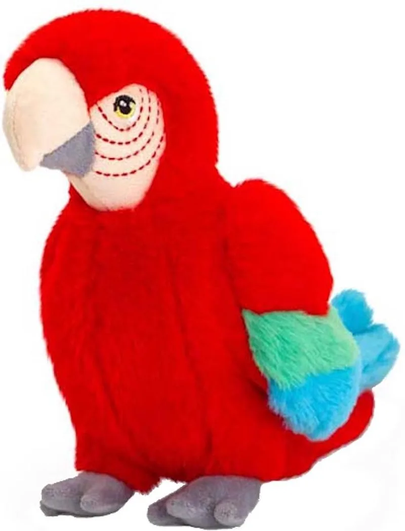 papegaai - 20 cm - Dieren knuffelbeesten van Keel Toys in Rood – productfoto