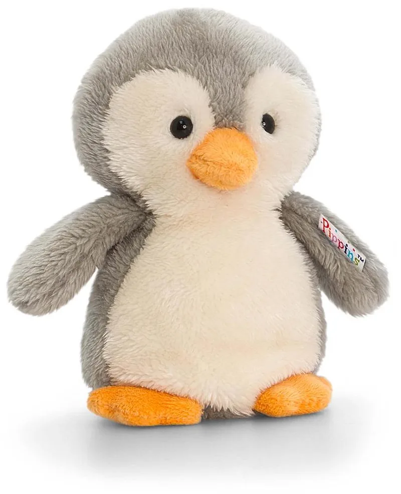 Pinguin - pluche knuffel - grijs/wit - 14 cm van Keel Toys in Meerkleurig – productfoto
