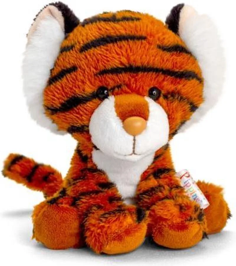 Pippins Tijger - 14 cm - Dieren knuffel van Keel Toys in Bruin, Wit – productfoto