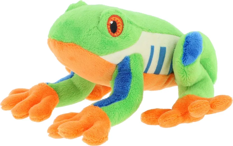 pluche Boomkikker knuffeldier - kleuren - zittend - 15 cm - Luxe Eco kwaliteit knuffels van Keel Toys in Meerkleurig – productfoto