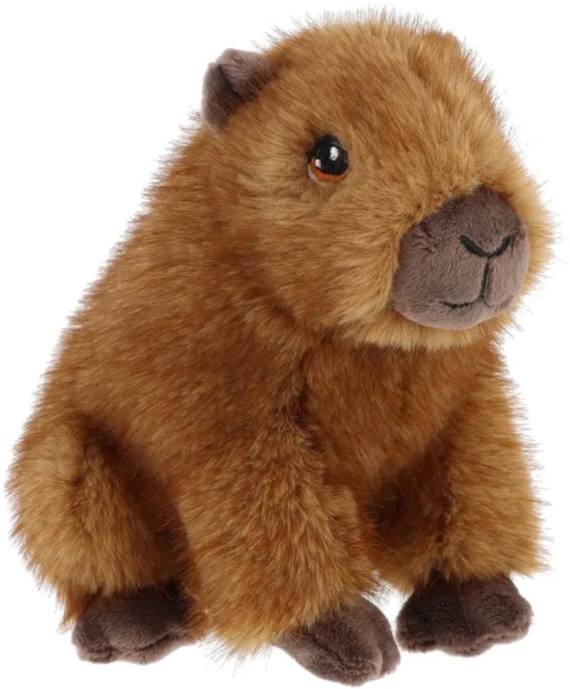 pluche Capybara - knuffeldier - met geluid - 15 cm - knuffel Capybara - Eco collectie van Keel Toys in Bruin – productfoto
