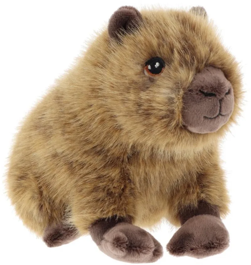pluche Capybara - knuffeldier - zittend - 25 cm - knuffel Capybara - Eco collectie van Keel Toys in Bruin – productfoto