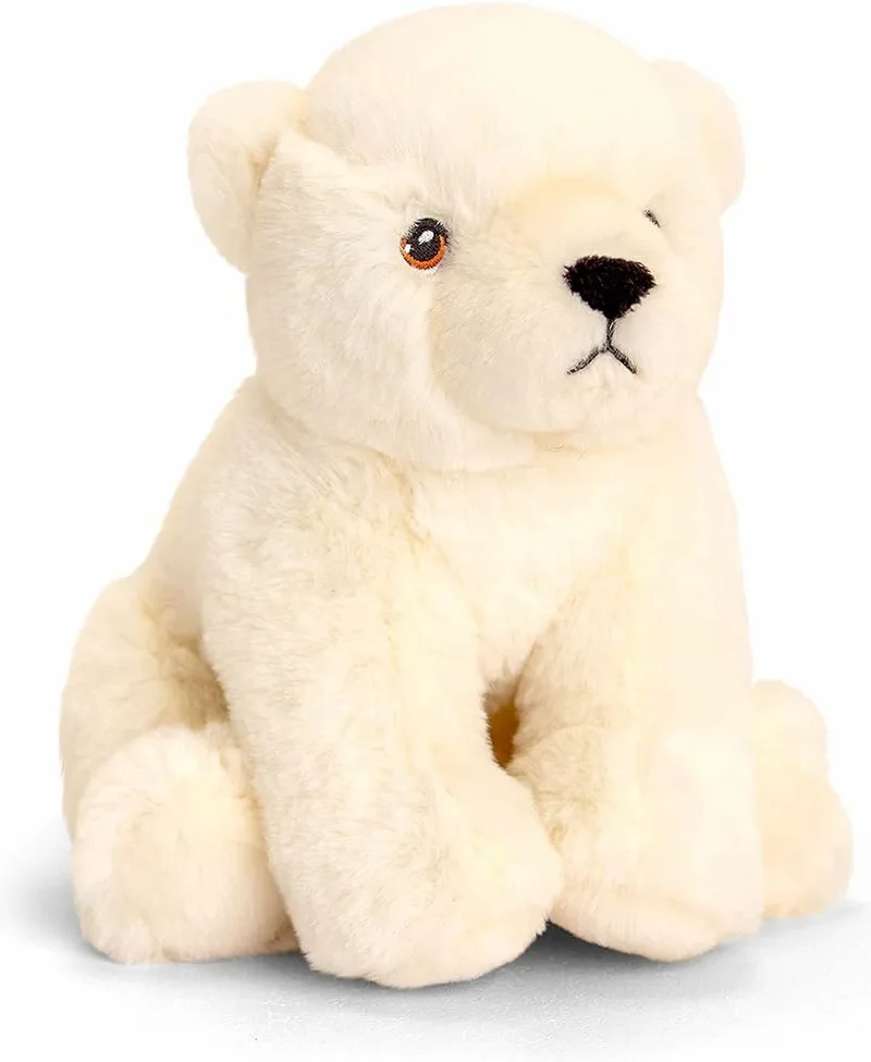 pluche ijsbeer knuffeldier - zittend - 18 cm - Pooldieren van Keel Toys in Wit – productfoto