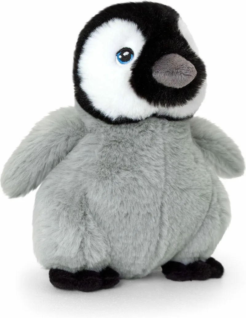 pluche keizers pinguin kuiken knuffeldier - grijs/zwart - staand - 25 cm - Pooldieren van Keel Toys in Grijs – productfoto