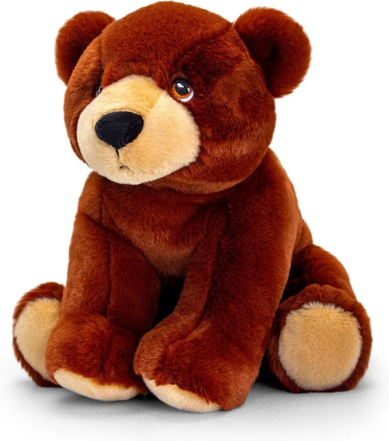 Pluche knuffel dieren bruine beer 25 cm - Knuffelbeesten beren speelgoed van Keel Toys in Bruin – productfoto