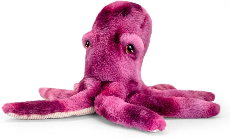 Pluche knuffel dieren paarse inktvis/octopus 25 cm - Knuffelbeesten inktvissen speelgoed van Keel Toys in Paars – productfoto