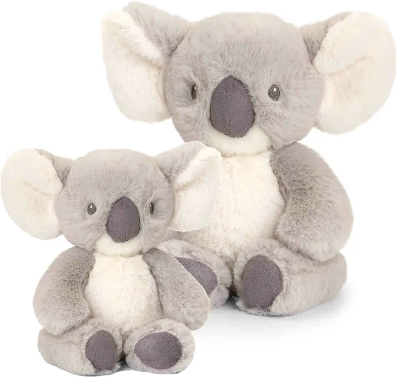 Pluche knuffels koala familie - 2x stuks - 14 en 25 cm - grijs - knuffeldieren setje - cadeau van Keel Toys in Meerkleurig – productfoto