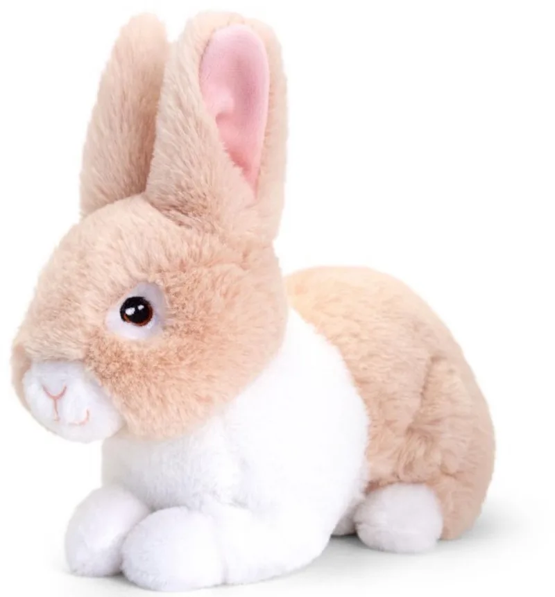 pluche Konijn - knuffeldier - zittend - 18 cm - knuffel Konijn van Keel Toys in Beige – productfoto