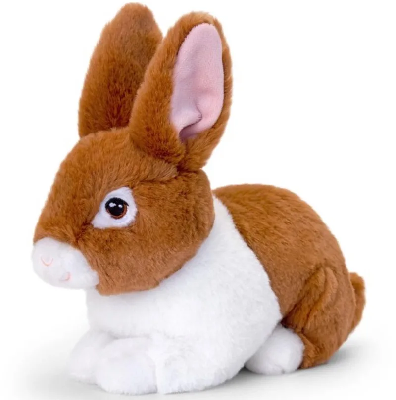 pluche Konijn - knuffeldier - zittend - 18 cm - knuffel Konijn van Keel Toys in Bruin – productfoto