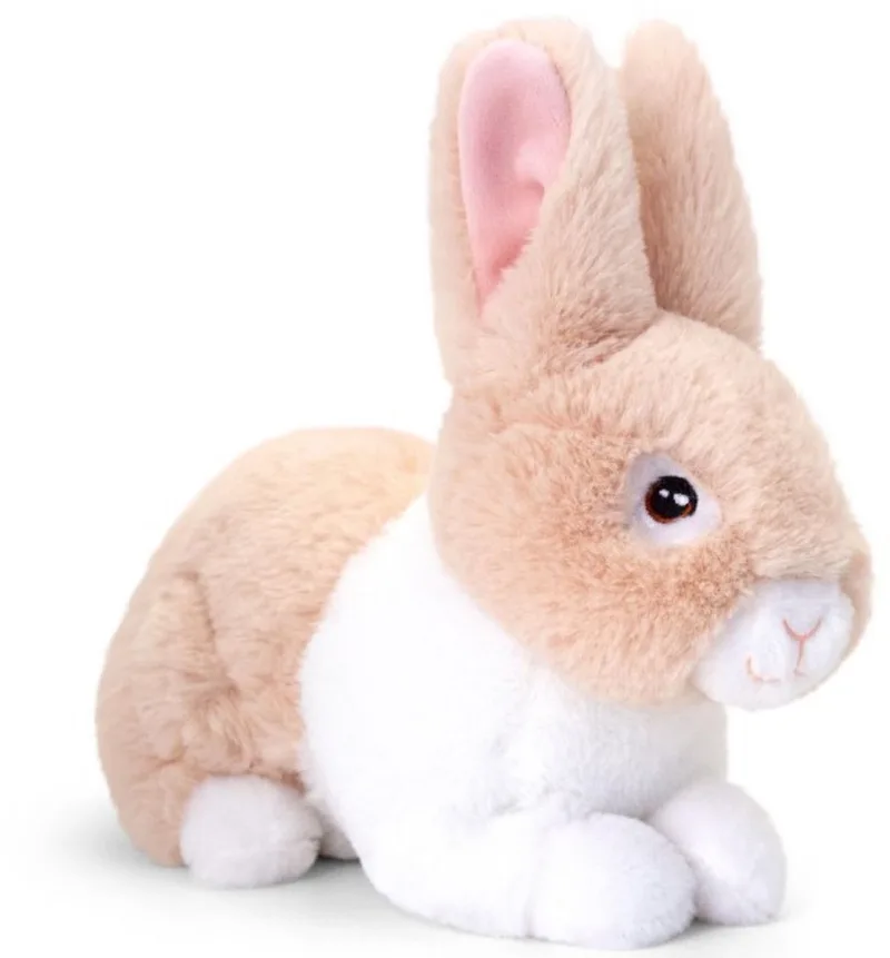 pluche Konijn - knuffeldier - zittend - 25 cm - knuffel Konijn van Keel Toys in Beige – productfoto