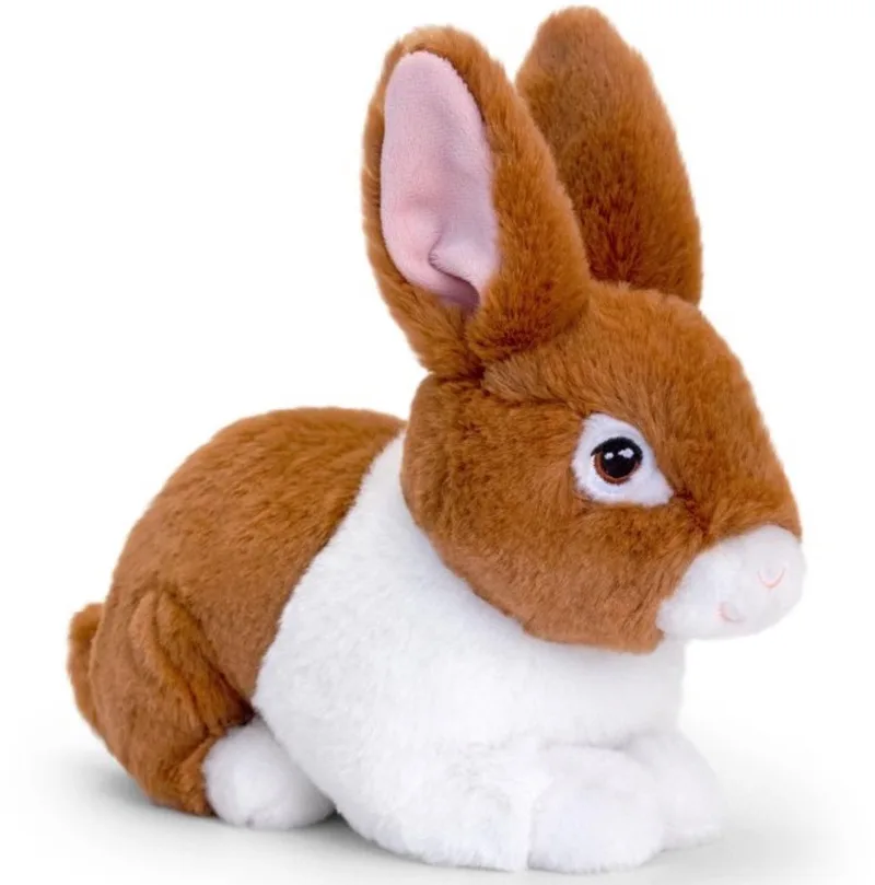 pluche Konijn - knuffeldier - zittend - 25 cm - knuffel Konijn fra Keel Toys i Brun – produktbillede