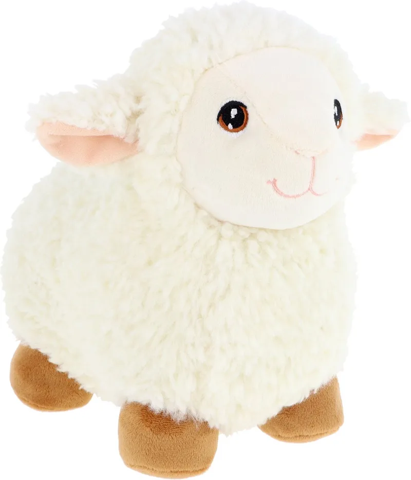 pluche schaap/lammetje knuffeldier - lopend - 25 cm - Luxe Eco kwaliteit knuffels van Keel Toys in Wit – productfoto