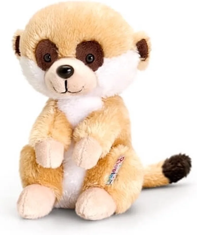 pluche stokstaartje knuffel zittend 14 cm - Knuffeldieren uit Afrika van Keel Toys in Meerkleurig – productfoto