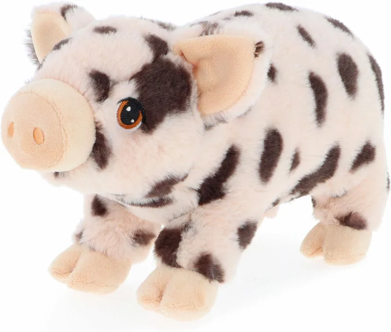 pluche varken/biggetje knuffeldier - roze gevlekt - lopend - 28 cm - Luxe Eco kwaliteit knuffels van Keel Toys in Meerkleurig – productfoto