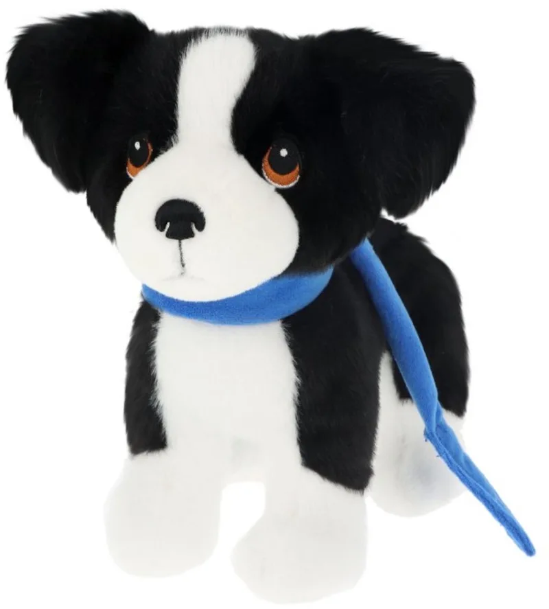 Puppy Love in lead Border Collie - 23 cm - Dieren knuffelbeesten van Keel Toys in Zwart, Wit – productfoto