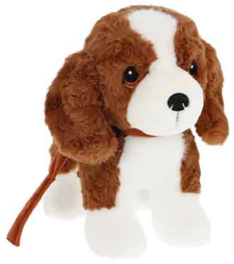 Puppy Love in Lead Spaniël - 23 cm - Dieren knuffelbeesten van Keel Toys in Bruin, Wit – productfoto