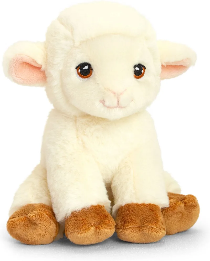 schaap - 19 cm - Dieren knuffelbeesten van Keel Toys in Beige – productfoto 1 van 2