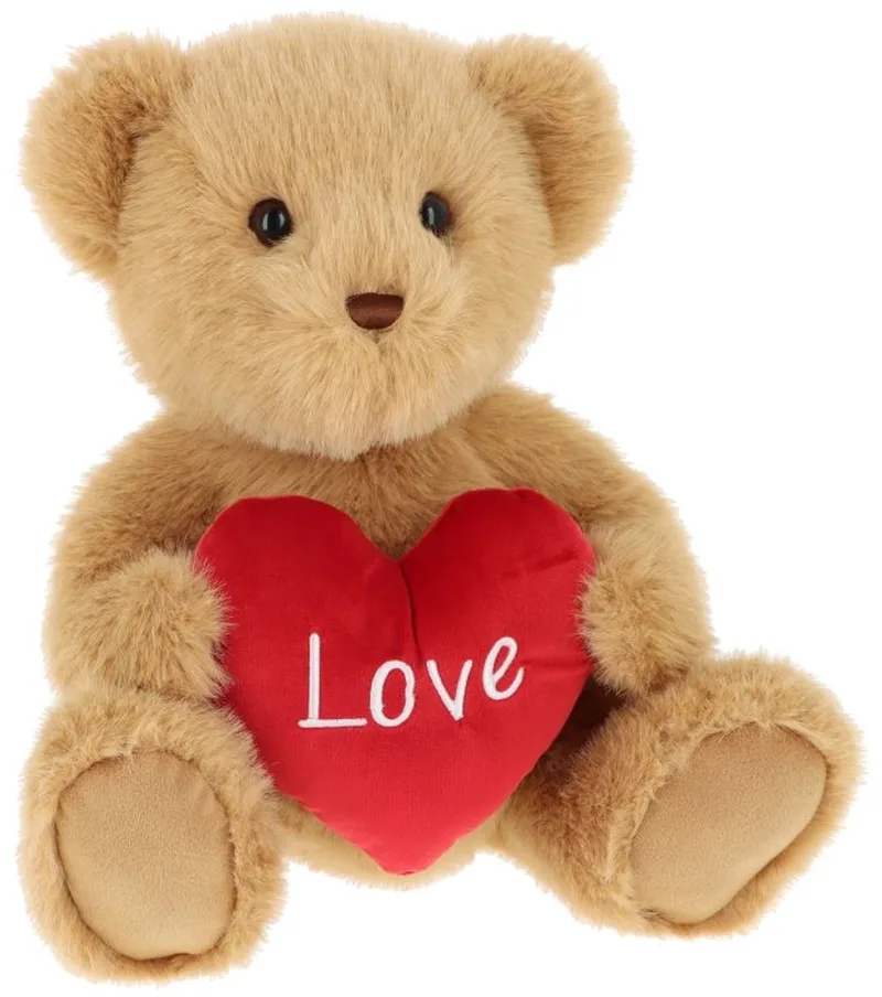 teddybeer met hartje - 28 cm - Dieren knuffelbeesten fra Keel Toys – produktbillede