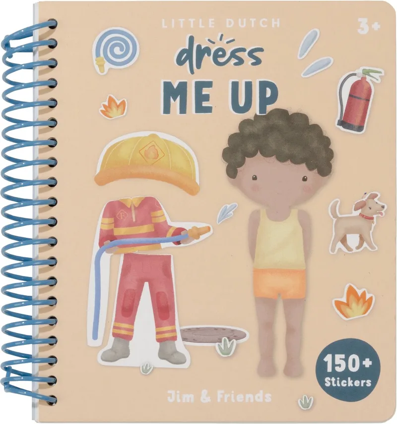 Aankleedboek Dress Me Up - Rosa & Friends - Stickerboek - 24 pagina's - 12 stickerpagina's - Knutselen - Speelgoed kinderen - Voor meisjes en jongens von Little Dutch in Jim Dress me up boek – Produktfoto