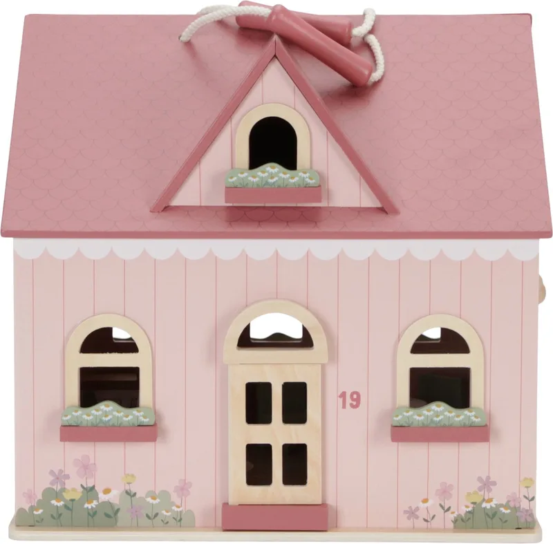Draagbaar Houten Poppenhuis FSC by Little Dutch in Pink – product photo 1 of 4