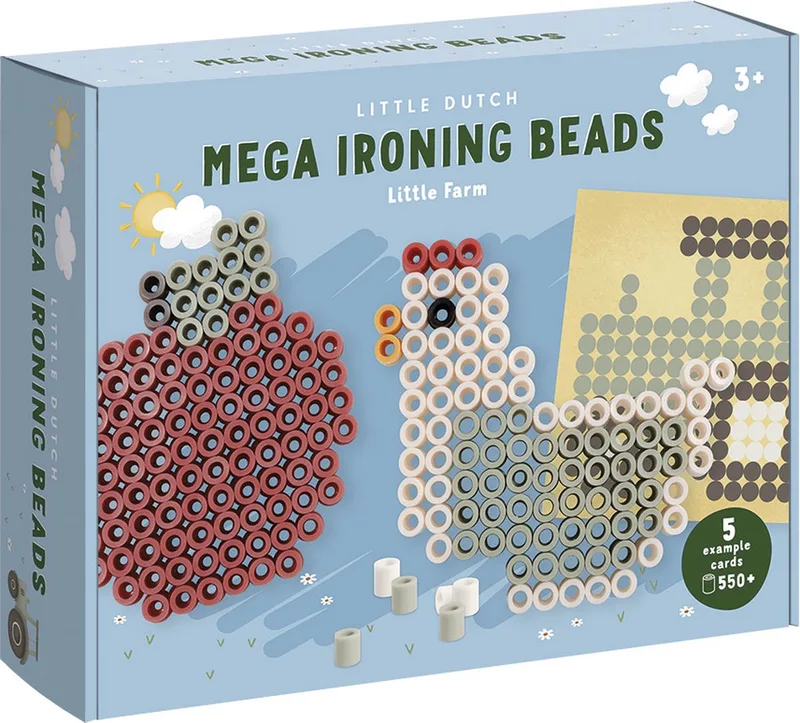 mega strijkkralen Little Farm - mega iron on beads - knutselset - creatief educatief by Little Dutch in Multicolour – product photo