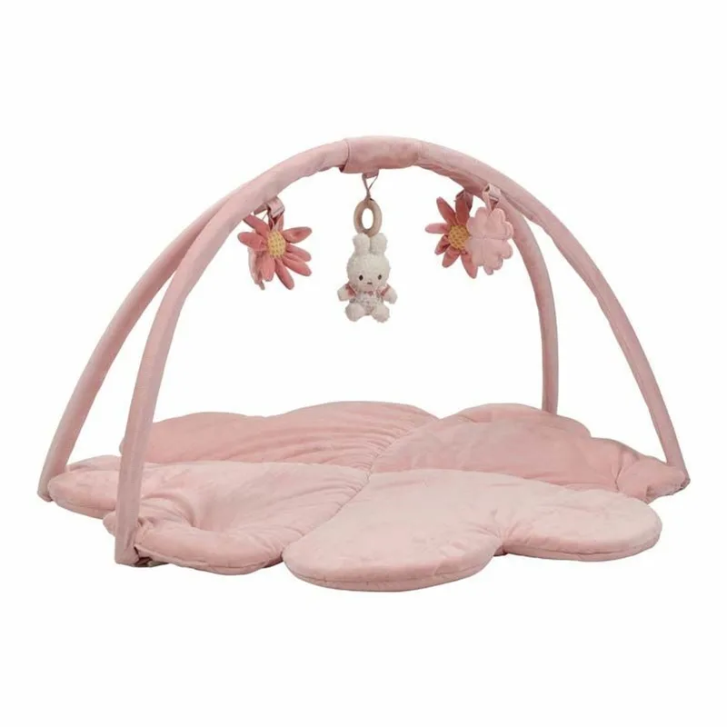 Nijntje Speelkleed Boog Lucky Blossom – babygym met zachte speelkleed en afneembare speelboog – Inclusief kleurrijke speeltjes met Nijntje thema – Stimuleert zintuigen, motoriek en ontdekking – Perfect voor baby's vanaf geboorte de Little Dutch en Rose – photo du produit
