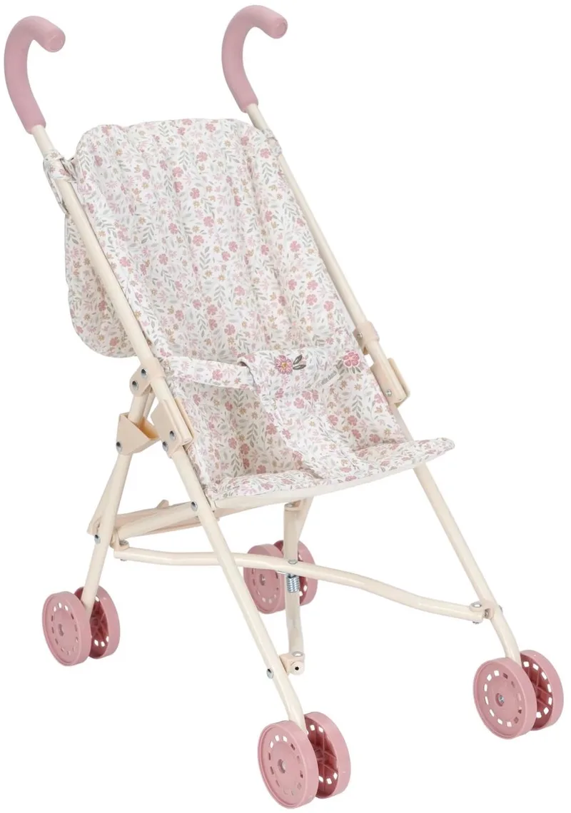 Poppenwagen Speelgoed - Poppenbuggy - Kinderwagen - Buggy Inklapbaar - Plooibuggy - Buggy Pop - Speelgoed vanaf 3 jaar van Little Dutch in Roze – productfoto
