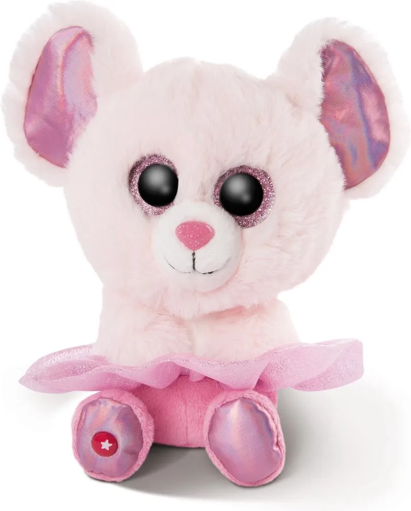 Knuffel Glubschis Muis Junior 15 Cm Pluche fra NICI i Lyserød – produktbillede