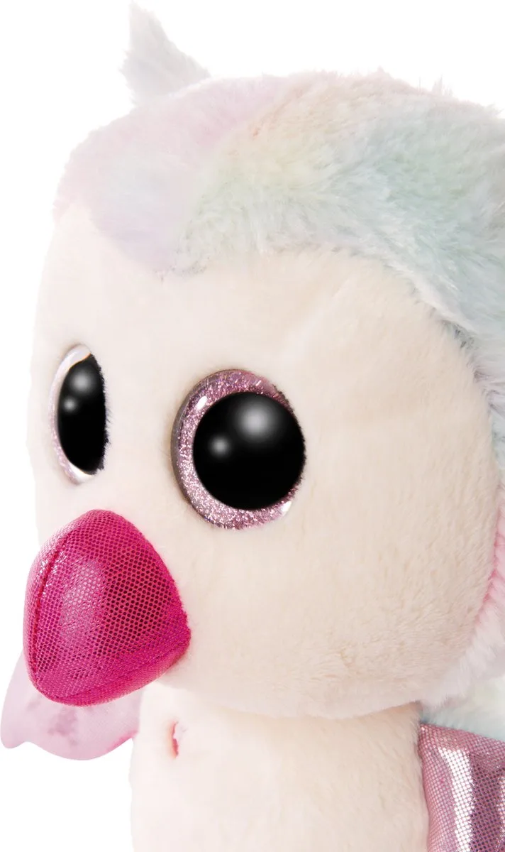 Knuffel Glubschis Uil Junior 25 Cm Pluche Wit/roze från NICI i Vit – produktbild