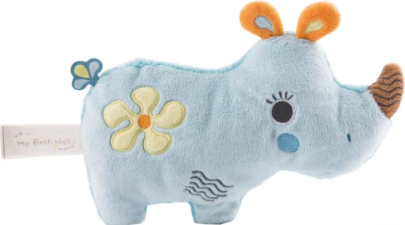 Knuffeldier Neushoorn 2d Manuffi 20 Cm Pluche fra NICI i Blå – produktbillede