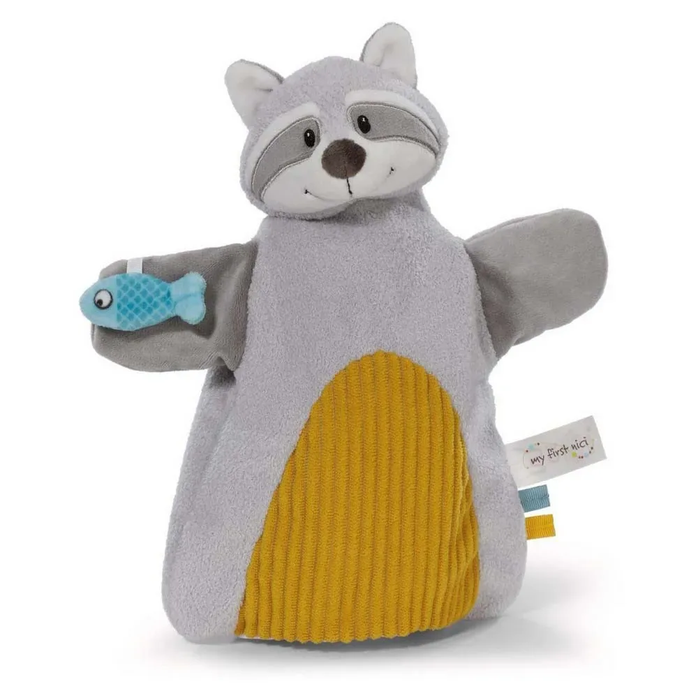 Nici 2-i-1 Raccoon Doudou Og Marionet 26x25 Cm fra NICI – produktbillede