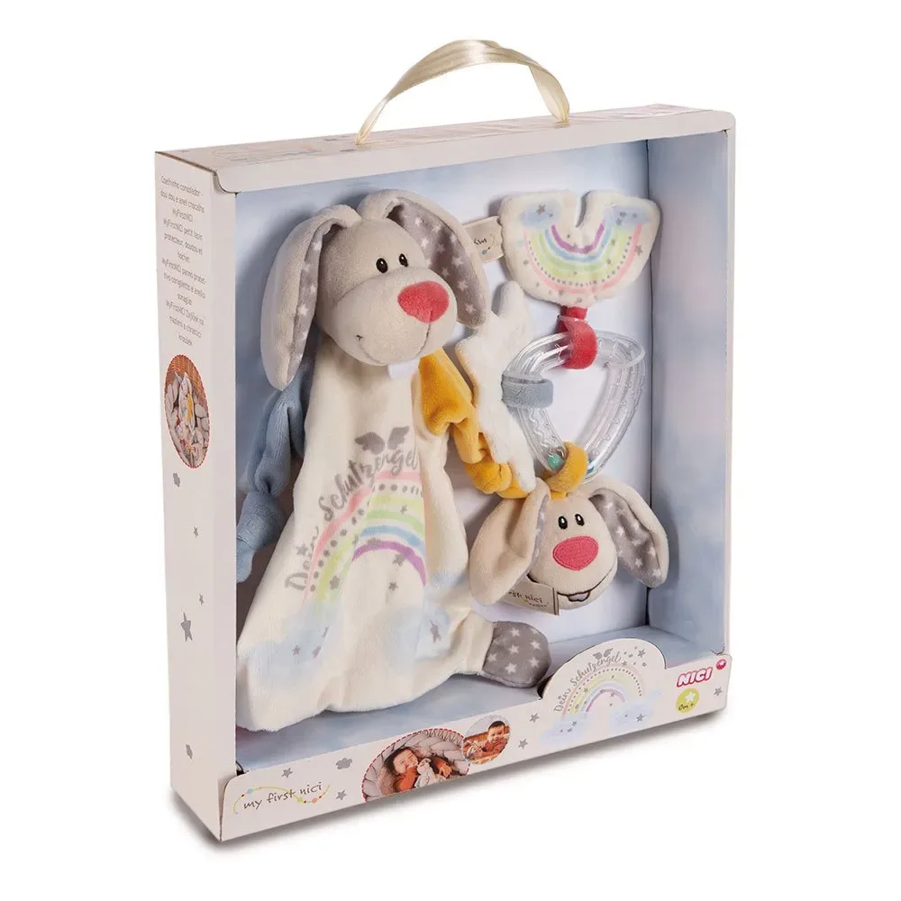 Set & Rattle Ring Guardian-bunny Dein Schutzengel In Geschenkdoos Doudou 32x30x6.3 Cm von NICI – Produktfoto