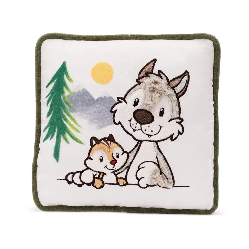 Coussin Avec Le Loup Winny Et L´écureuil Jojo 25x25 Cm de NICI – photo du produit