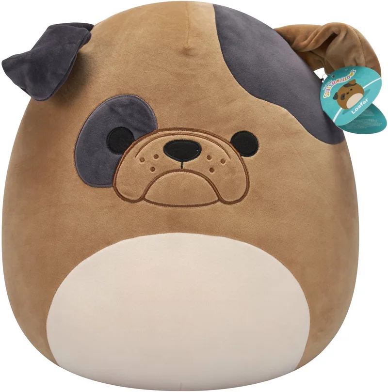 Large Plush 40cm Loafer - Brown Bulldog W/Dark Brown Spots von Squishmallows in Mehrfarbig – Produktfoto