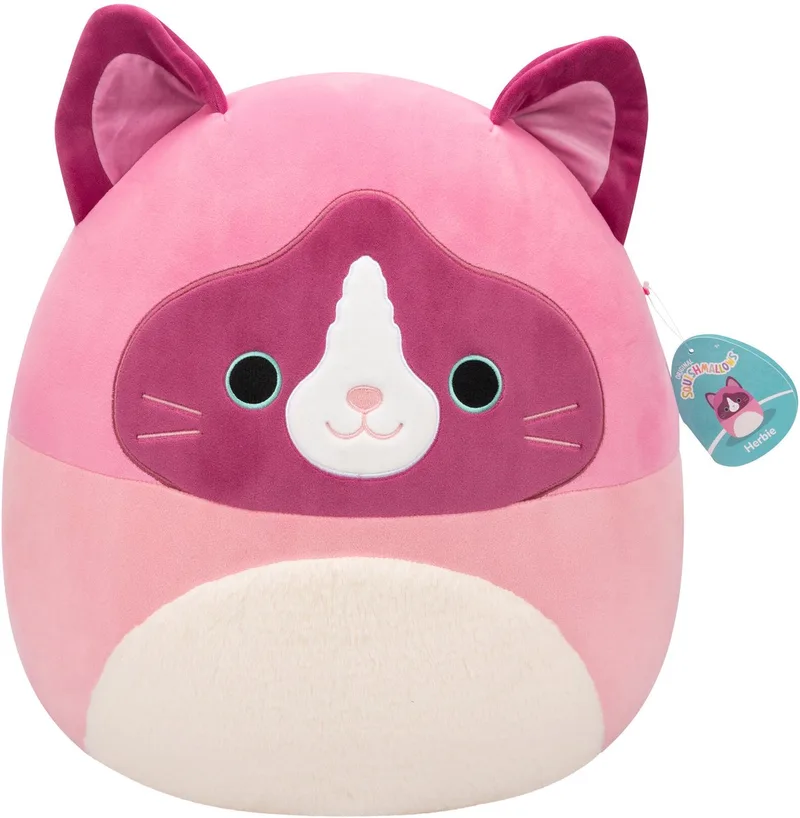 Medium Plush 30cm Herbie - Pink Snowshoe Cat W/Fuzzy Belly by Squishmallows in Pink – product photo