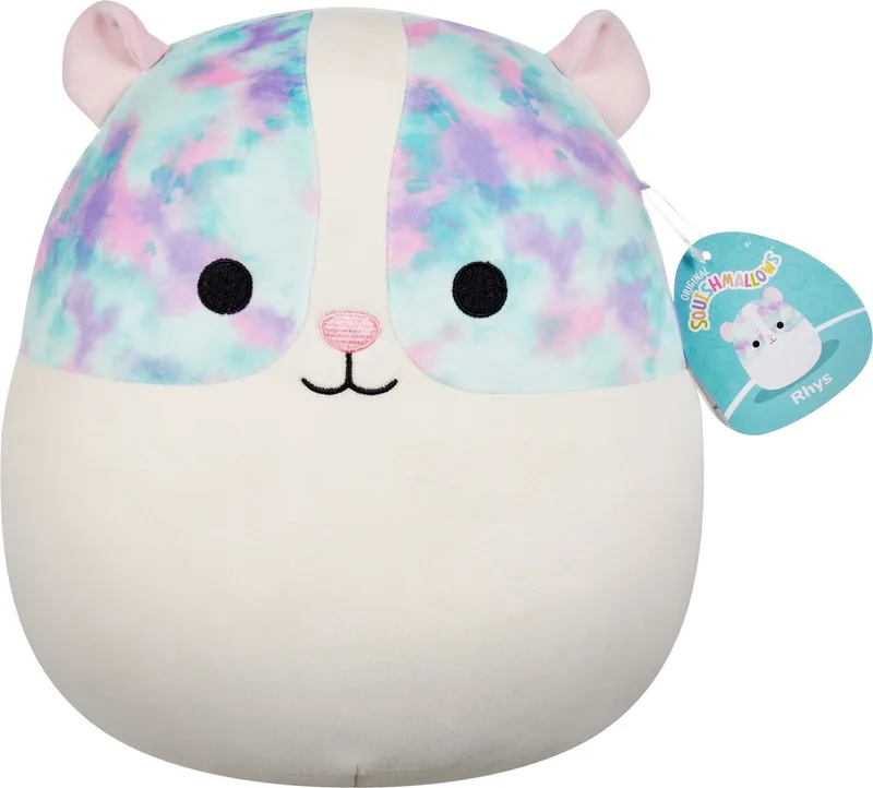 Rhys - Guinea Pig w/Multicolored Eyepatches 30cm pluche von Squishmallows in Weiß – Produktfoto