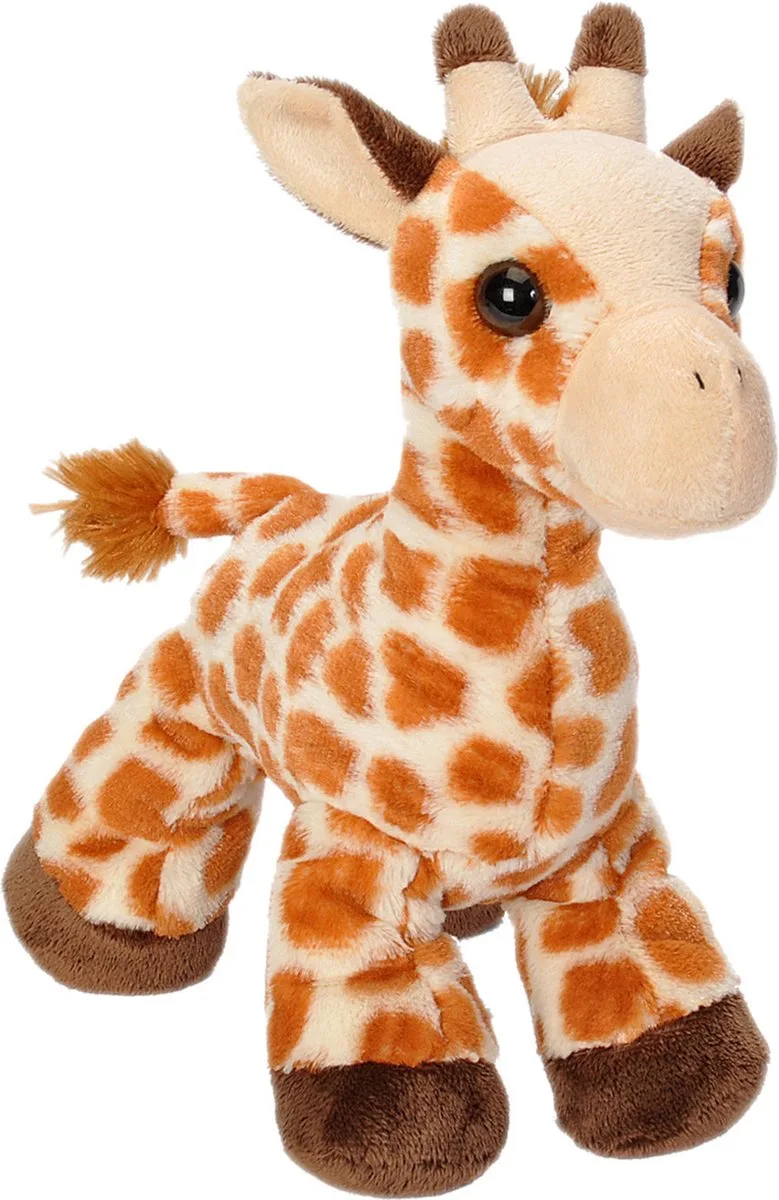 pluche dieren knuffels Giraffe - 18 cm - Knuffeldieren speelgoed van Wild Republic in Meerkleurig – productfoto