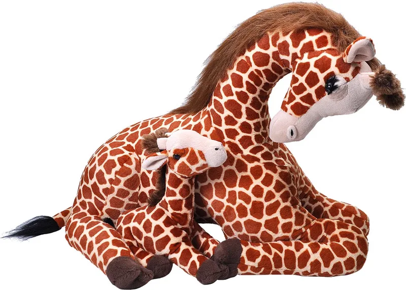 Pluche giraffe - met baby knuffel - gevlekt - 60 cm - speelgoed knuffel van Wild Republic in Meerkleurig – productfoto