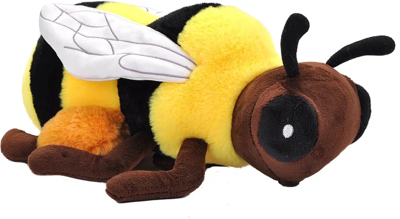 Pluche knuffel dieren Eco honingbij - zwart/geel - 30 cm - Insecten de Wild Republic en Multicolore – photo du produit