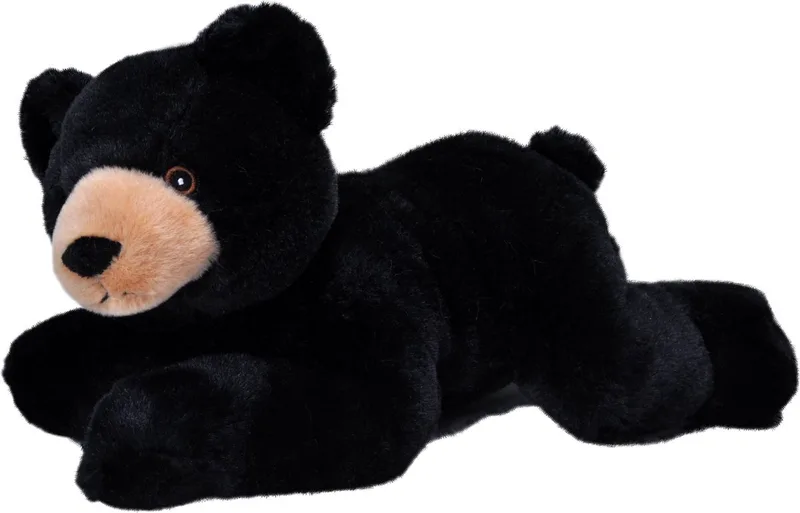 Pluche knuffel dieren Eco-kins zwarte beer van 30 cm. Wildlife speelgoed knuffelbeesten - Cadeau voor kind/jongens/meisjes fra Wild Republic i Sort – produktbillede