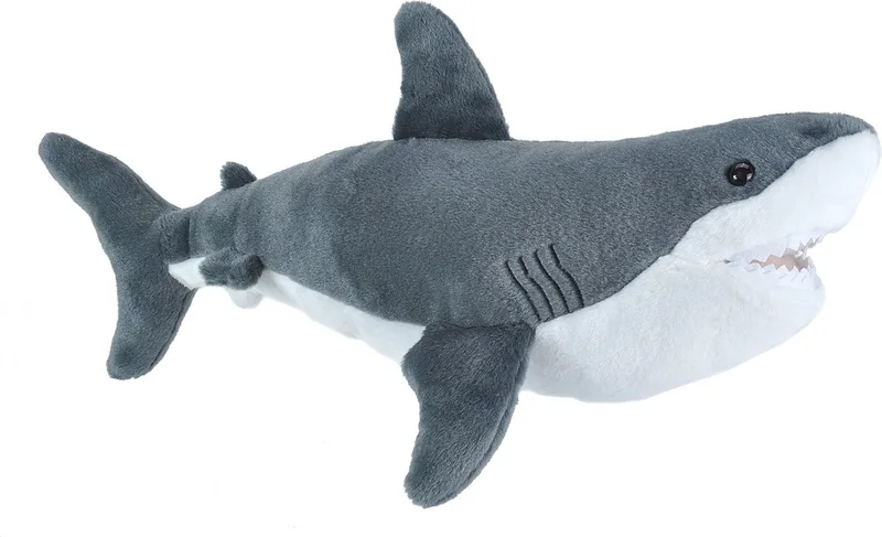 Pluche knuffel witte haai - haaien/vissen knuffels - 30 cm van Wild Republic in Meerkleurig – productfoto