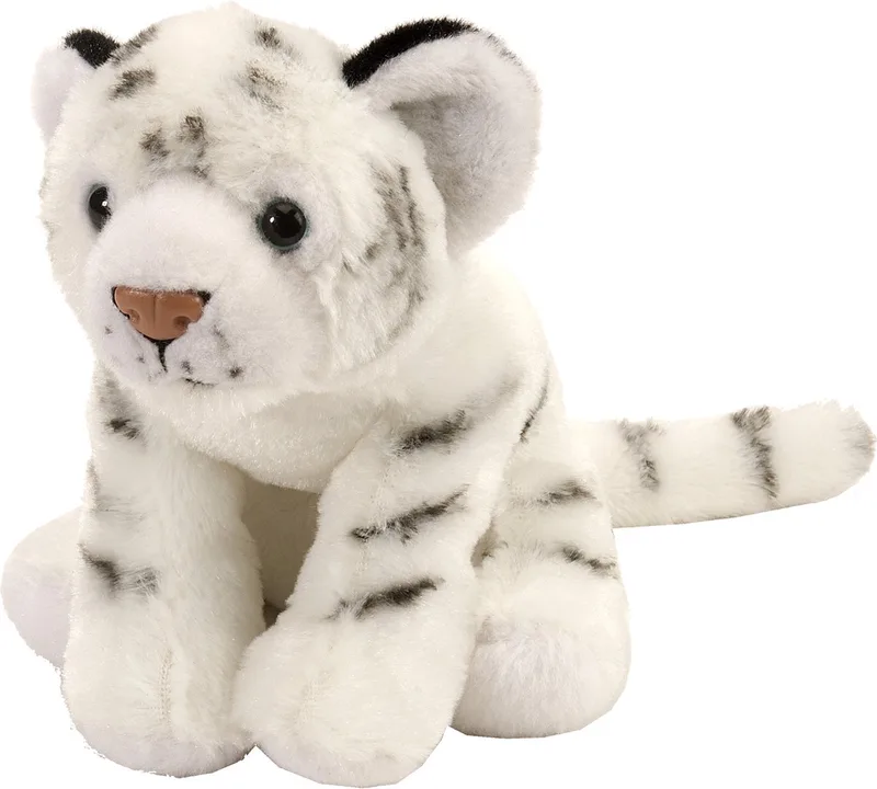 pluche knuffel witte tijger - 20 cm - gestreept - Dieren knuffels - Tijgers van Wild Republic in Wit – productfoto