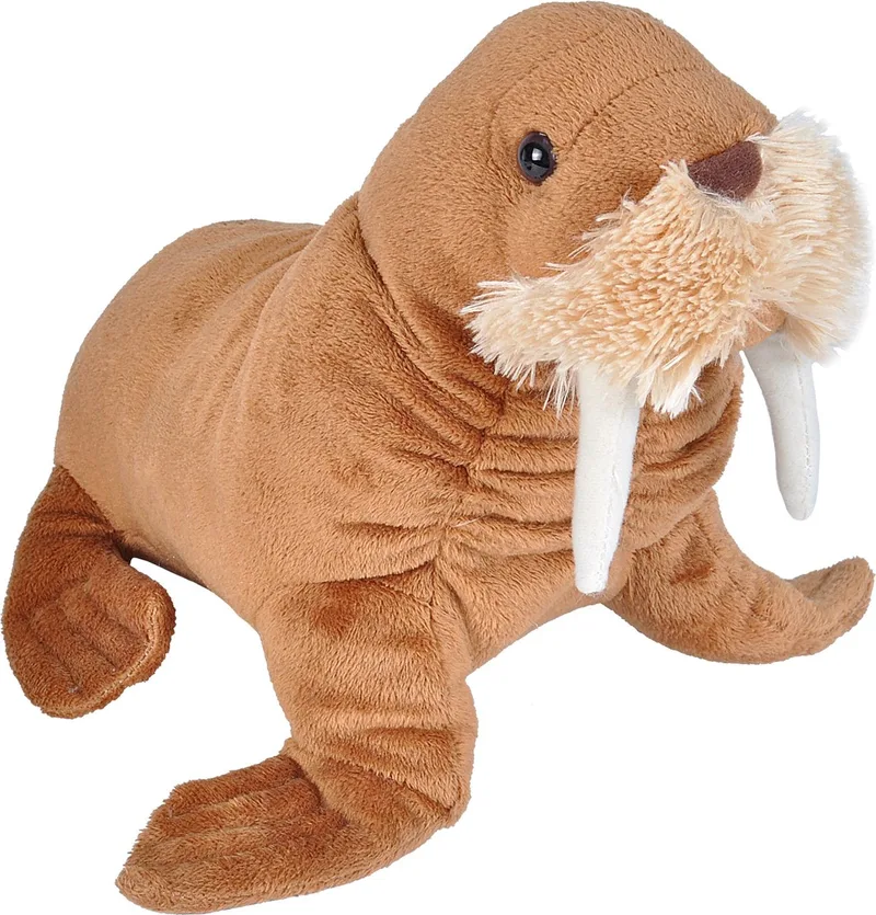 Pluche walrus knuffel 27 cm - zacht - knuffeldier - speelgoed kinderen van Wild Republic in Bruin – productfoto