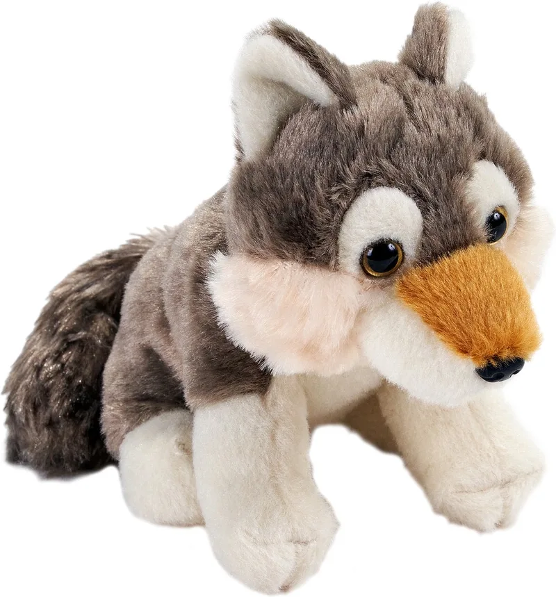 Pluche wolf knuffel - 13 cm - wolven knuffels van Wild Republic in Meerkleurig – productfoto